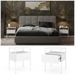Vicco Nachtschrank Mira Wei&szlig; 40 x 50 cm 2er Set Ablage Nachtkommode modern