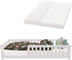 Juskys Kinderbett Naya 90x200 cm - Bett mit Matratze, Rausfallschutz & Lattenrost - Juskys Kinderbett Naya 90x200 cm - Bett mit Matratze, Rausfallschutz & Lattenrost -