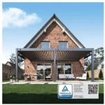 Weide Deluxe Plus Wand Pavillon Terrassen&uuml;berdachung Aluminium 4 X 6 M