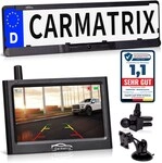 CARMATRIX Solar Funk Rückfahrkamera im Kennzeichen mit Monitor Rückfahrsystem Auto CARMATRIX Solar Funk Rückfahrkamera im Kennzeichen mit Monitor Rückfahrsystem Auto