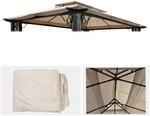 Ersatzbezug f&uuml;r Dach Pergola Pavillon Nisa 4,5x3,5m ~ creme