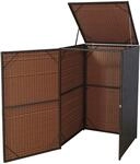 M&uuml;lltonnenverkleidung MCW-E25, M&uuml;lltonnenbox M&uuml;lltonnenabdeckung, Poly-Rattan 120l