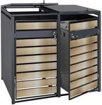 2er M&uuml;lltonnenverkleidung MCW-J81, M&uuml;lltonnenbox, erweiterbar, Metall 50kg,