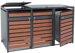 3er M&uuml;lltonnenverkleidung MCW-J81, M&uuml;lltonnenbox, erweiterbar, Metall 82kg,