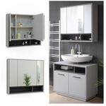 Vicco Spiegelschrank Badschrank Badezimmerm&ouml;bel Beatrice Grau Anthrazit modern...