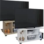 VCM TV M&ouml;bel Lowboard Fernsehregal mit Rollen Ma&szlig;e H. 40 x B. 80 x T. 40 cm 