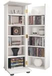 VCM Holz CD DVD Stand Regal platzsparender CD Schrank mit abschlie&szlig;barer Holzt&uuml;r