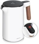 Arendo Wasserkocher Edelstahl, Doppelwand, Temperatureinstellung 40&deg; - 100 &deg;C...