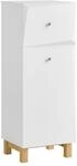 SoBuy W&auml;scheschrank mit 1 Schublade Wei&szlig; 34x30x89,5cm Modern
