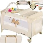tectake&reg; Kinder Reisebett, klappbar und h&ouml;henverstellbar, 2 Rollen mit Bremsen,