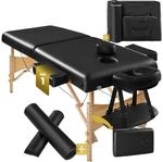 tectake&reg; 2 Zonen Massageliege-Set, Breite 59 cm, Polsterung 7,5 cm, mit Holzgestell,
