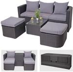 3in1-Garnitur MCW-J37, Garten-/Lounge-Set Sonneninsel, Spun Poly Poly-Rattan MVG ~
