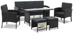Juskys Polyrattan Gartenm&ouml;bel Sitzgruppe Turin Set 6 teilig - Outdoor M&ouml;bel mit
