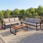 Garten-Garnitur MCW-L26, Gartenlounge Lounge-Set Sitzgruppe Sofa, Metall Akazie...