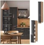 Vicco Apothekerhochschrank K&uuml;chenschrank K&uuml;chenzeile R-Line 30 cm Eiche Anthrazit