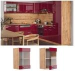 Vicco H&auml;ngeglasschrank K&uuml;chenschrank K&uuml;chenzeile R-Line 40 cm Goldkraft Bordeaux