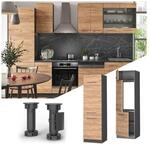 Vicco K&uuml;hlumbauschrank K&uuml;chenschrank K&uuml;chenm&ouml;bel Fame-Line Anthrazit Eiche...