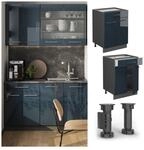Vicco Schubunterschrank Fame-Line Anthrazit Dunkelblau Hochglanz 60 cm mit