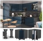 Vicco Eckunterschrank Fame-Line Anthrazit Dunkelblau Hochglanz 87 cm ohne