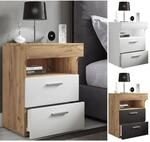 VCM Nachtschrank Beistelltisch mit zwei Schubladen Nachttisch Ma&szlig;e ca. H. 61 x