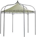 DEGAMO Pavillon MODENA 6-eckig, Stahl schwarz, Plane PVC-beschichtet &eacute;cru