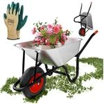 GARMIO&reg; Schubkarre 85 Liter bis 160 kg Garten Bauschubkarre, Luftreifen mit Felge -