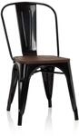 hjh OFFICE Bistrostuhl VANTAGGIO COMFORT W Stahl / Ulmenholz ohne Armlehnen