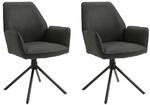 byLIVING Esszimmerstuhl BLAIR, 2-er Set, Bezug anthrazit, Gestell Metall schwarz