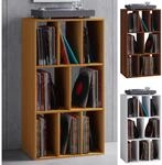 VCM Holz Schallplattenregal Raumteiler Ma&szlig;e H. 120 x B. 60 x T. 40 cm 