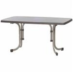 SIEGER Boulevard-Klapptisch, 150x90x72 cm, chamapgner Stahrohrgestell, Mecali