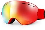 YEAZ Ski- Snowboardbrille mit Rahmen rot verspiegelt XTRM-SUMMIT