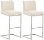 CLP Barhocker 2er Set mit Lehne Paros, Freischwinger Barst&uuml;hle mit Kunstlederbezug,