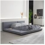 HOME DELUXE Bett mit Ablage GALAXIS - 270 x 200 cm Grau