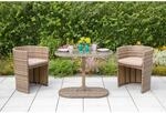 Merxx Ancona Sitzgruppe Garten & Balkon Set 3 tlg. Tisch und zwei St&uuml;hle