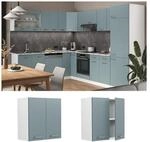 Vicco H&auml;ngeschrank K&uuml;chenschrank R-Line Solid Wei&szlig; Blau Grau 60 cm modern