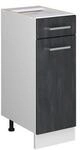 Vicco Schubunterschrank R-Line Schwarz Beton Wei&szlig; 30 cm ohne Arbeitsplatte