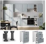 Vicco Schubladenunterschrank Fame-Line Wei&szlig; Hellblau-Grau gerahmt 50 cm mit