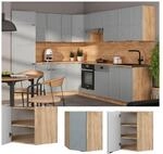 Vicco Eckh&auml;ngeschrank Fame-Line Eiche Hellblau-Grau gerahmt 57 cm