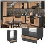Vicco Herdschrank K&uuml;chenschrank K&uuml;chenm&ouml;bel R-Line J-Shape Anthrazit Eiche 60 cm