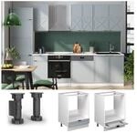 Vicco Herdumbauschrank Fame-Line Wei&szlig; Hellblau-Grau gerahmt 60 cm mit...