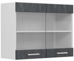 Vicco H&auml;ngeglasschrank R-Line Schwarz Beton Wei&szlig; 80 cm