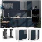 Vicco Unterschrank Fame-Line Wei&szlig; Dunkelblau Hochglanz 80 cm ohne Arbeitsplatte
