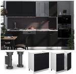 Vicco Sp&uuml;lenunterschrank Fame-Line Wei&szlig; Schwarz gestreift 80 cm mit...