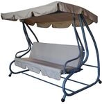 DEGAMO Hollywoodschaukel MIAMI 4-sitzer, grau / creme, mit Liegefunktion