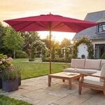 Gastronomie Holz-Sonnenschirm MCW-C57, Gartenschirm, Polyester/Holz 28kg, eckig 4x4m