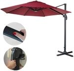 Gastronomie-Ampelschirm MCW-A96, Sonnenschirm, rund &Oslash; 3,5m Polyester Alu/Stahl 26kg