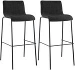 CLP Barhocker 2er Set mit Lehnen Hover, Barst&uuml;hle stapelbar mit Stoffbez&uuml;ge,