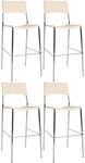 CLP 4er Set Barhocker Genua I Mit Kunststoffsitz Und Metallgestell In Chrom-Optik I