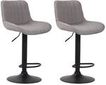 CLP 2er Set Barhocker Lentini Stoff I Thekenhocker H&ouml;henverstellbar I...