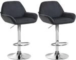 CLP 2er Set Barhocker Braga Samtbezug mit Metallgestell I H&ouml;henverstellbar und